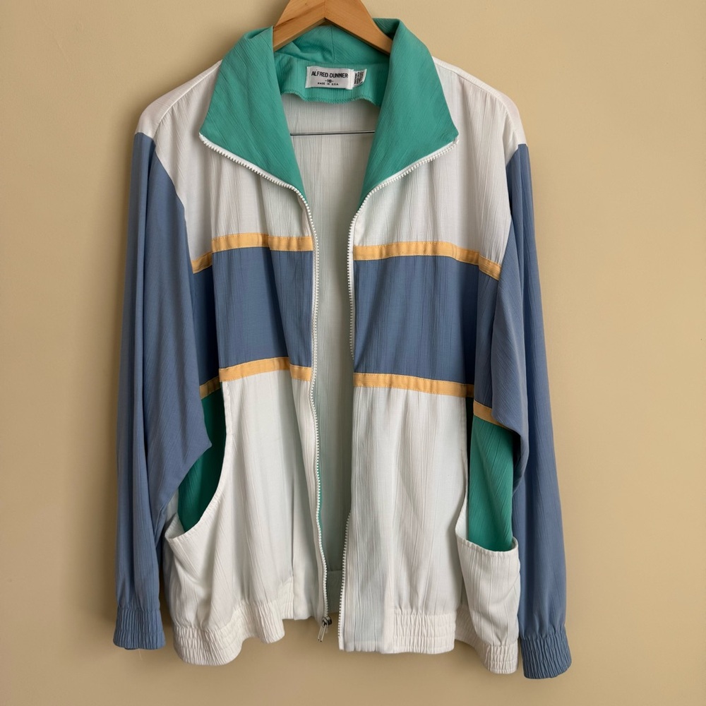 Vintage Alfred Dunner Pastel Colorblock Windbreaker Zip Jacket